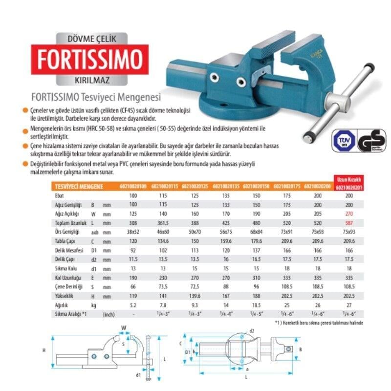 Kanca FORTISSIMO Tesviyeci Mengenesi 115 mm - Görsel 6